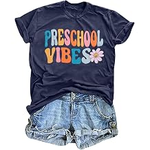 Women Preschool Teacher Shirt Preschool Crew Tshirt Rainbow Leopard Graphic Short Sleeve Tee Tops