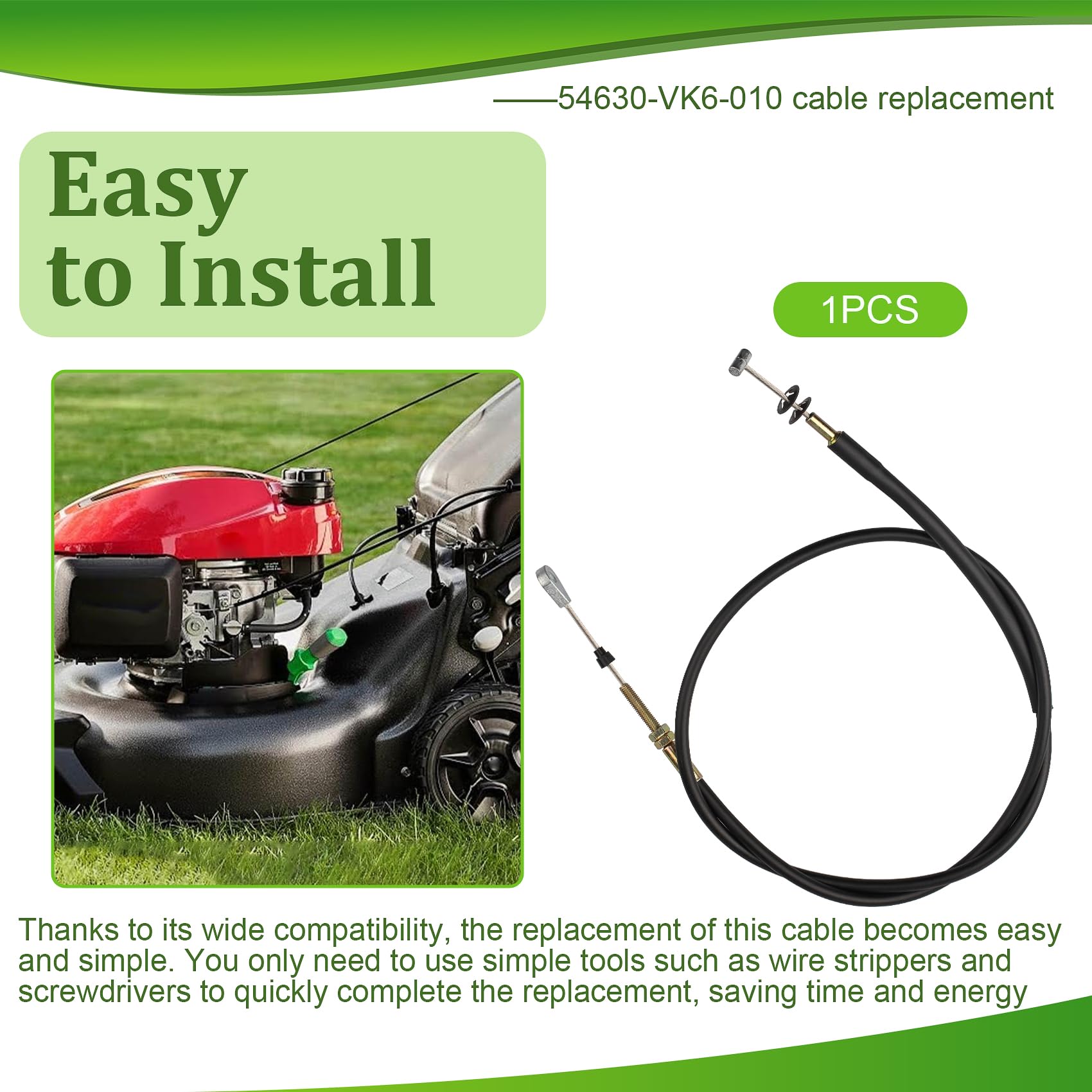 Honda Lawn Mower Control Cable - 54630-VK6-010 -5 Honda Lawn Mower Control Cable - 54630-VK6-010 -5