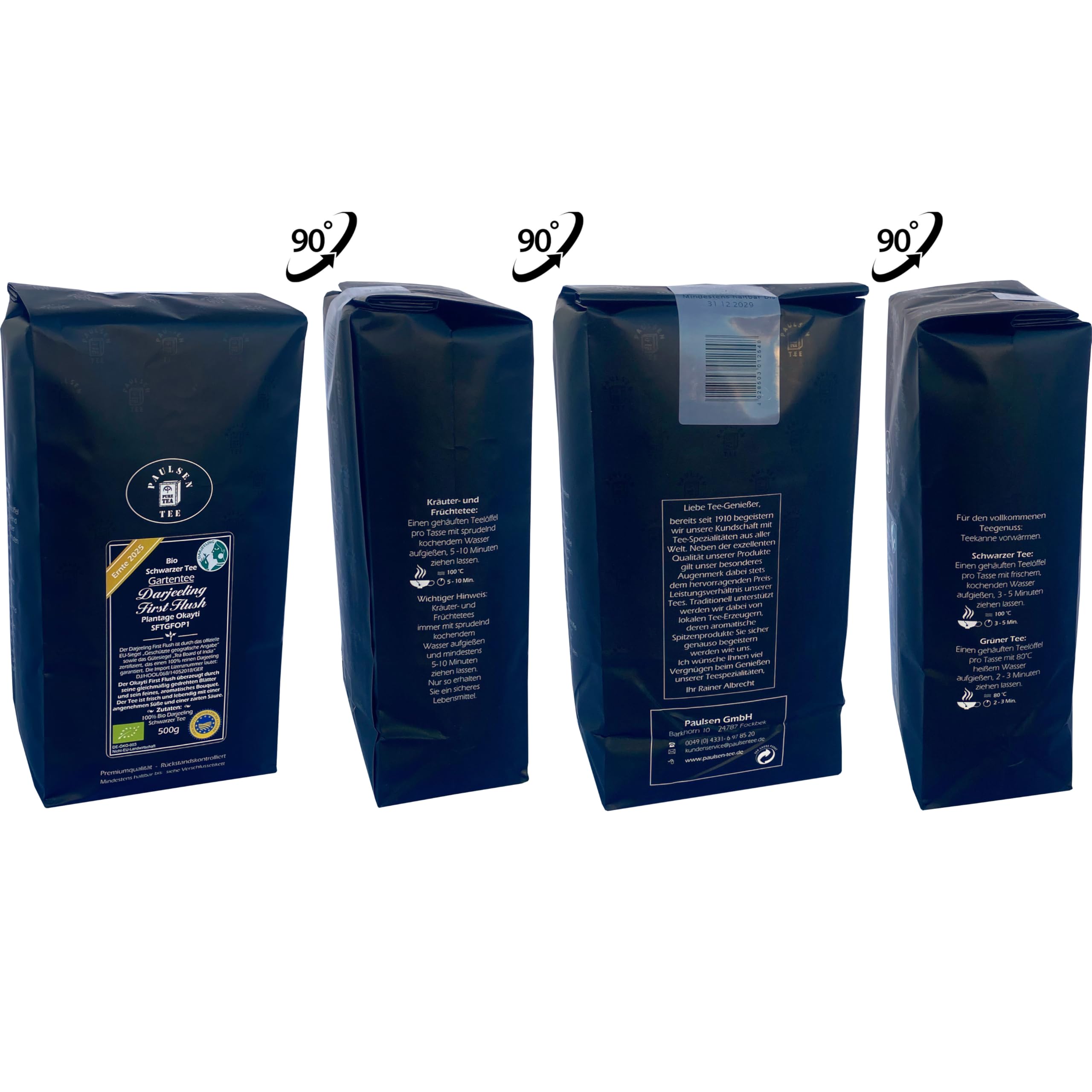 Paulsen - Bio Darjeeling First Flush - Gartentee Plantage Okayti - Ernte 2025-500g