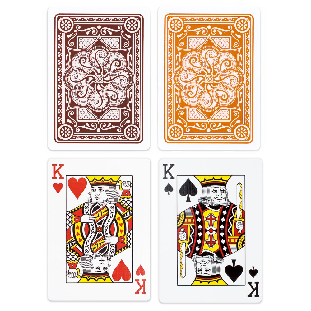 Brybelly 1 dozzina di Carte da Gioco Elite Medusa Back Premium Poker – 6 Brown & 6 Orange Decks!