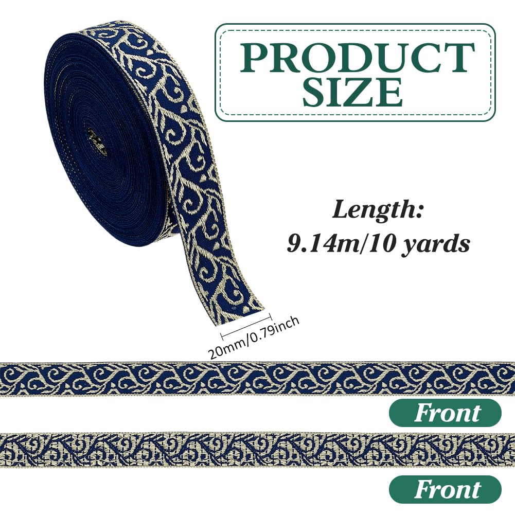 Marineblaue Häkelspitze Borte 18 Meter - 9 Verschiedene Stile Für Nähen & Deko