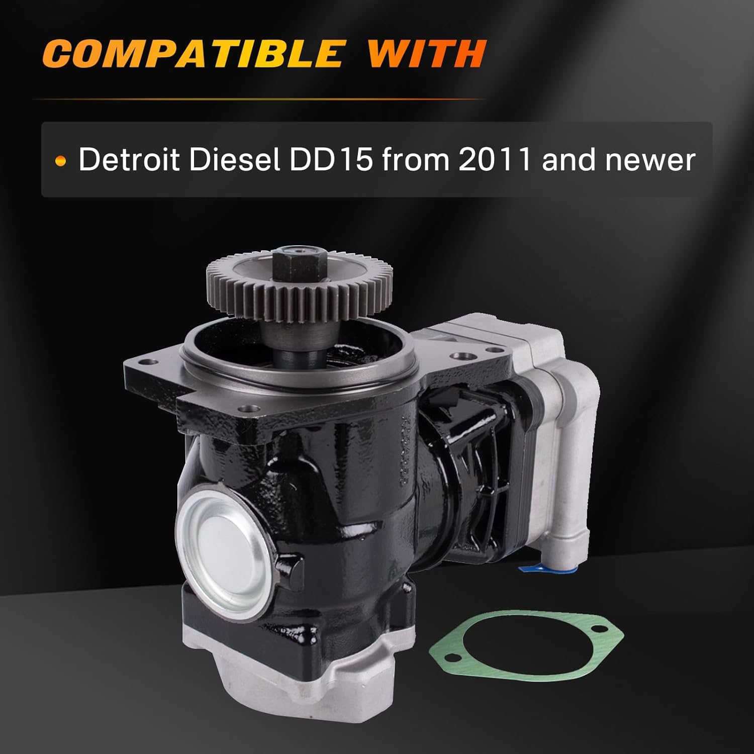 RA4711302515 Air Brake Compressor with Gear Compatible with Detroit Diesel DD15 DDE 0011304515BA-921/K035912/K034111/K035911