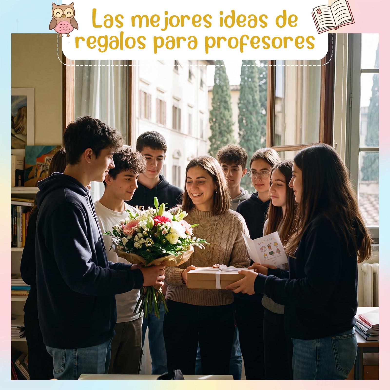 Tenare 6 Sets Regalos para Maestra Graduación Marcapáginas Profesor Tarjetas de Regalo Sobres Agradecimiento