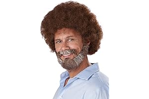 High-Quality Bob Ross Wig, Beard, and Moustache Set for Aspiring Artists and Enthusiasts