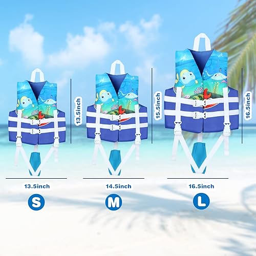 Miniatura 2 de Chaleco de natación para niños pequeños, flotador de piscina para niños, flotador de natación para niños de 20 a 70 libras, chaleco flotante para