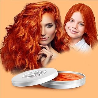 Orange Hair Color Wax Washable, Temporary Hair Color Dye for Kids, Natural Instant Color Wax Hairstyle Cream Hair Pomades for Women & Men Party Cosplay Halloween, Gifts for Teens