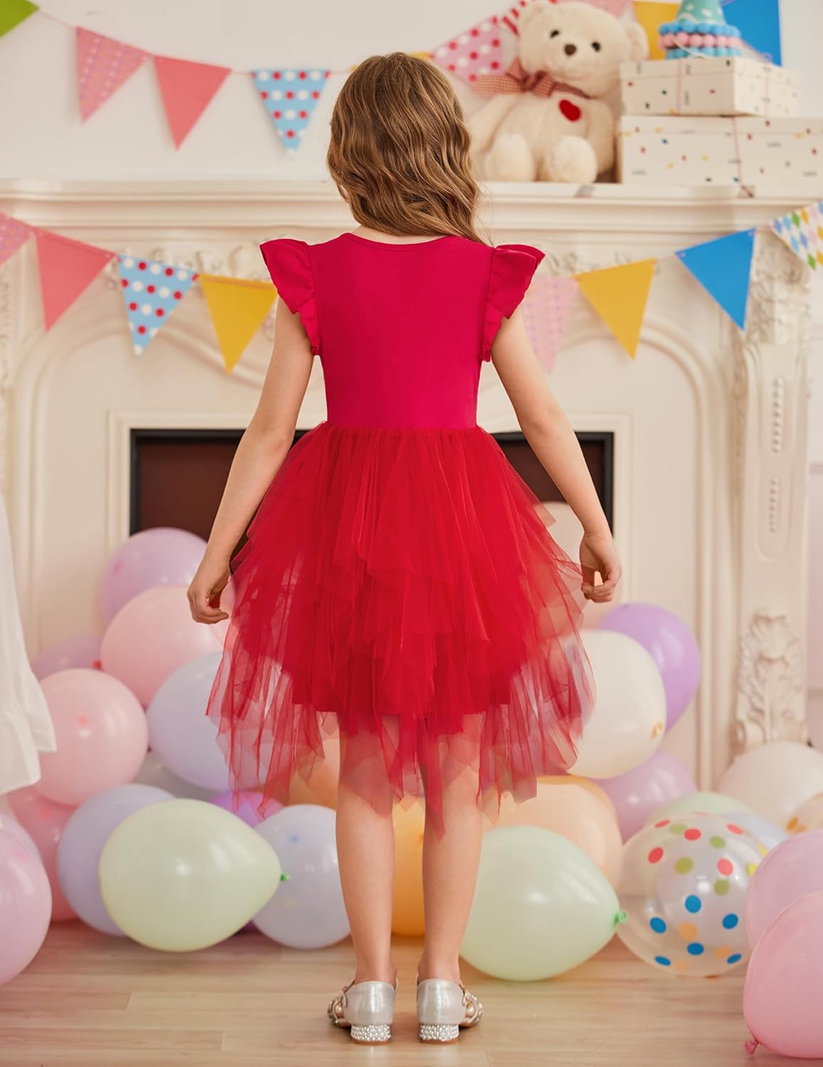 Arshiner Toddler Girls Tutu Dress Summer Irregular Hem Tulle Formal Party Dresses - Image 7