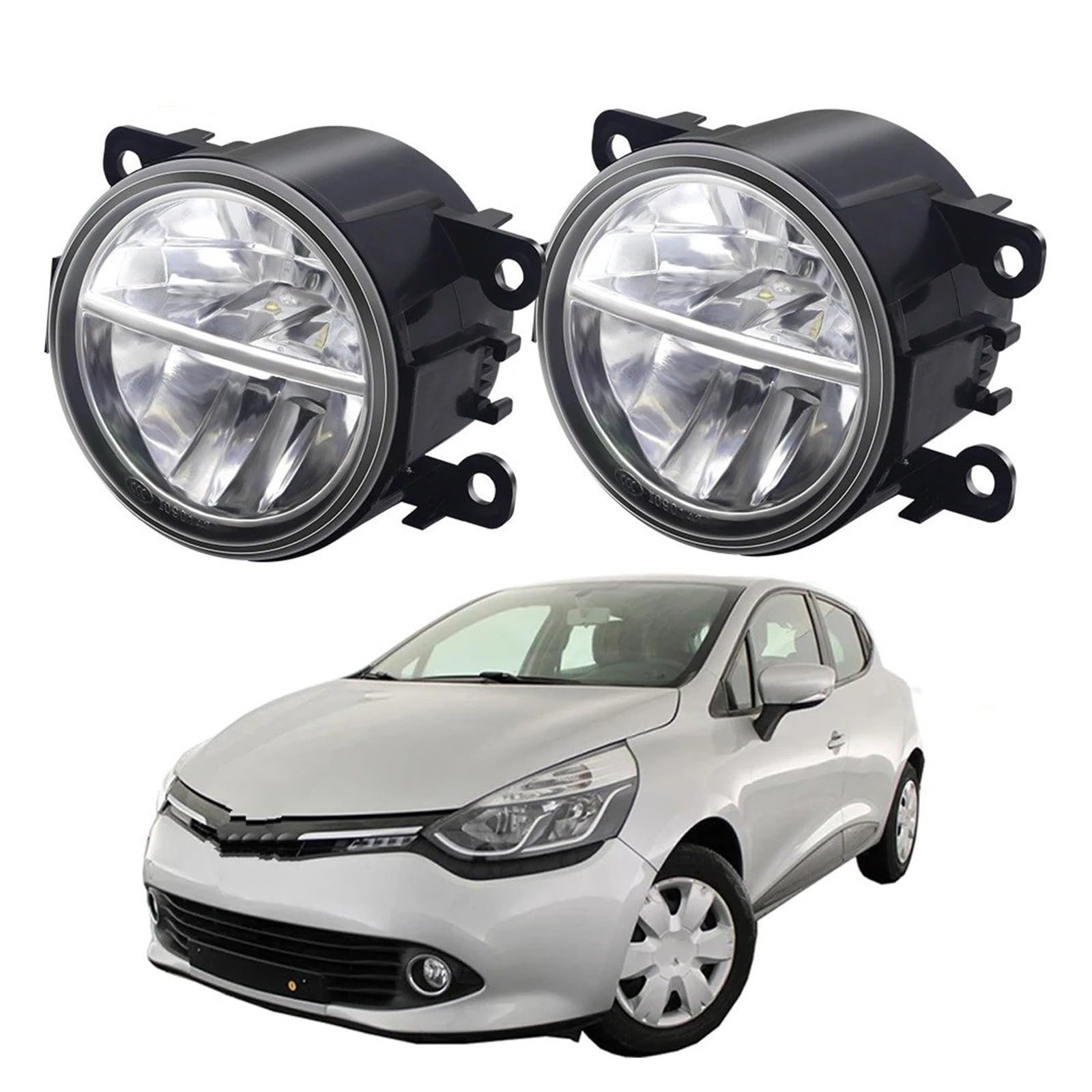 Faro Delantero Lámpara Circulación Diurna Antiniebla DRL 30W Para Clio 4/IV 2012 2013 2014 2015 2016 2017 2018 2019 Conjunto Luz LED Antiniebla Coche Faro Antiniebla(JZ Yellow)