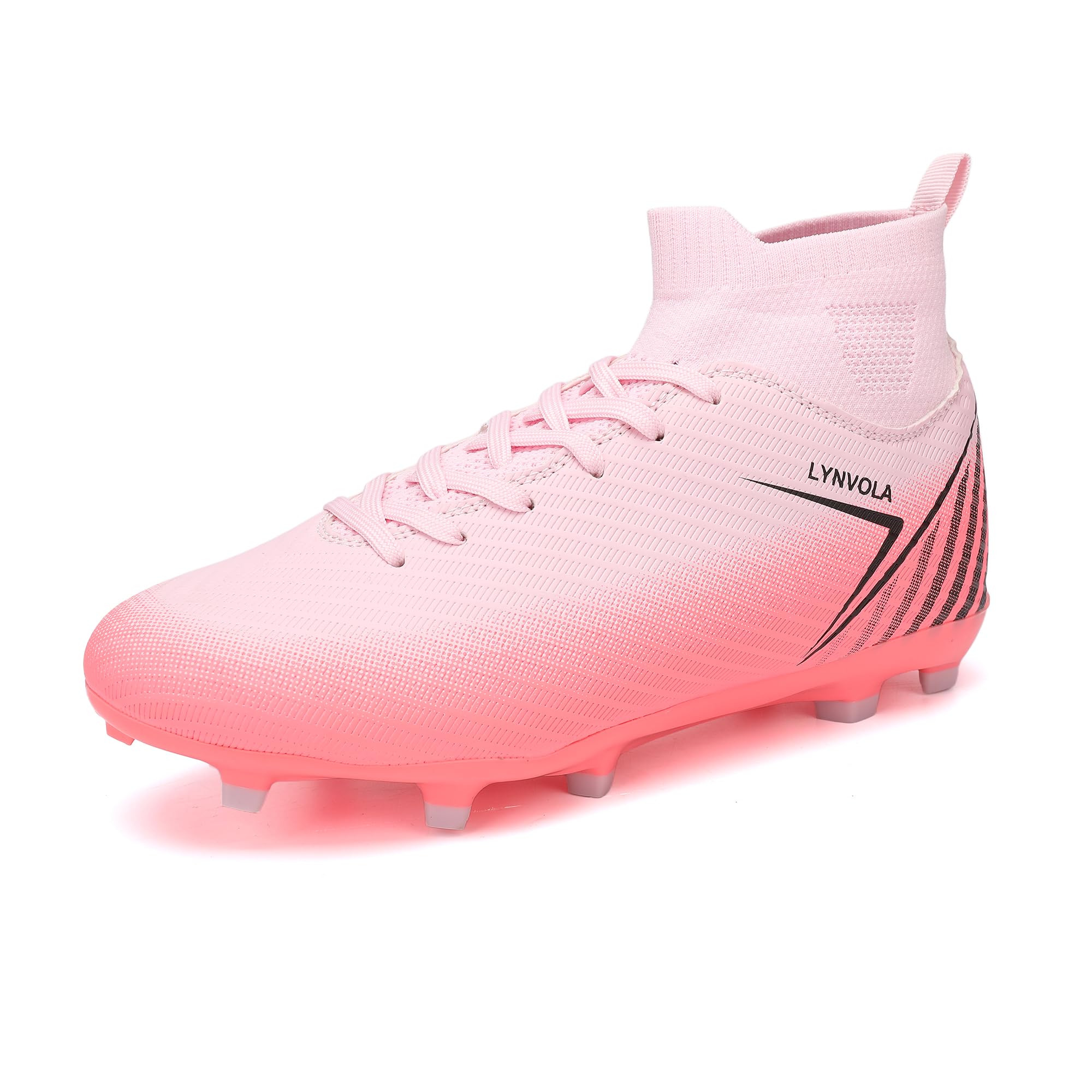 Lynvola Men's High Top Breathable Soccer Cleats Firm Ground Non Slip Outdoor Training Shoes