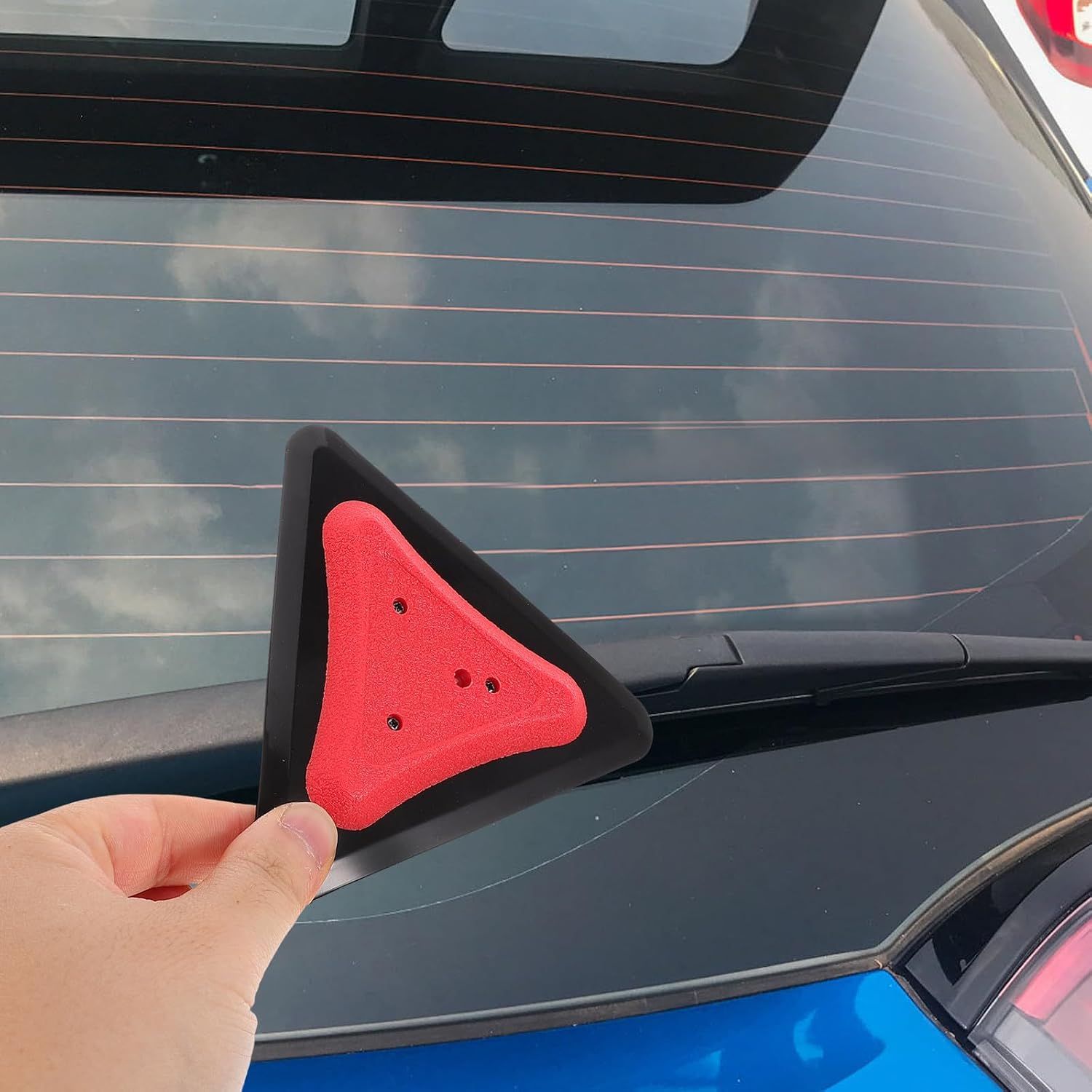 Silicone Triangle Squeegee for Car Windows Soft Vinyl Wrap Scraper All-Weather Tool for Auto Tinting Snow Rain Cleaning Easy Installation Auto Detailing Accessory