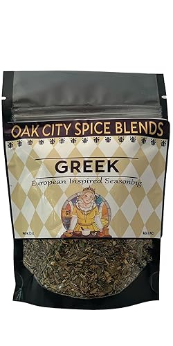 OCSB - Mezcla de condimentos griegos - Bolsa de 4 onzas. Sin OMG, sin conservantes. Perfecto para verduras y proteínas. Fácil de usar. 2.5 oz
