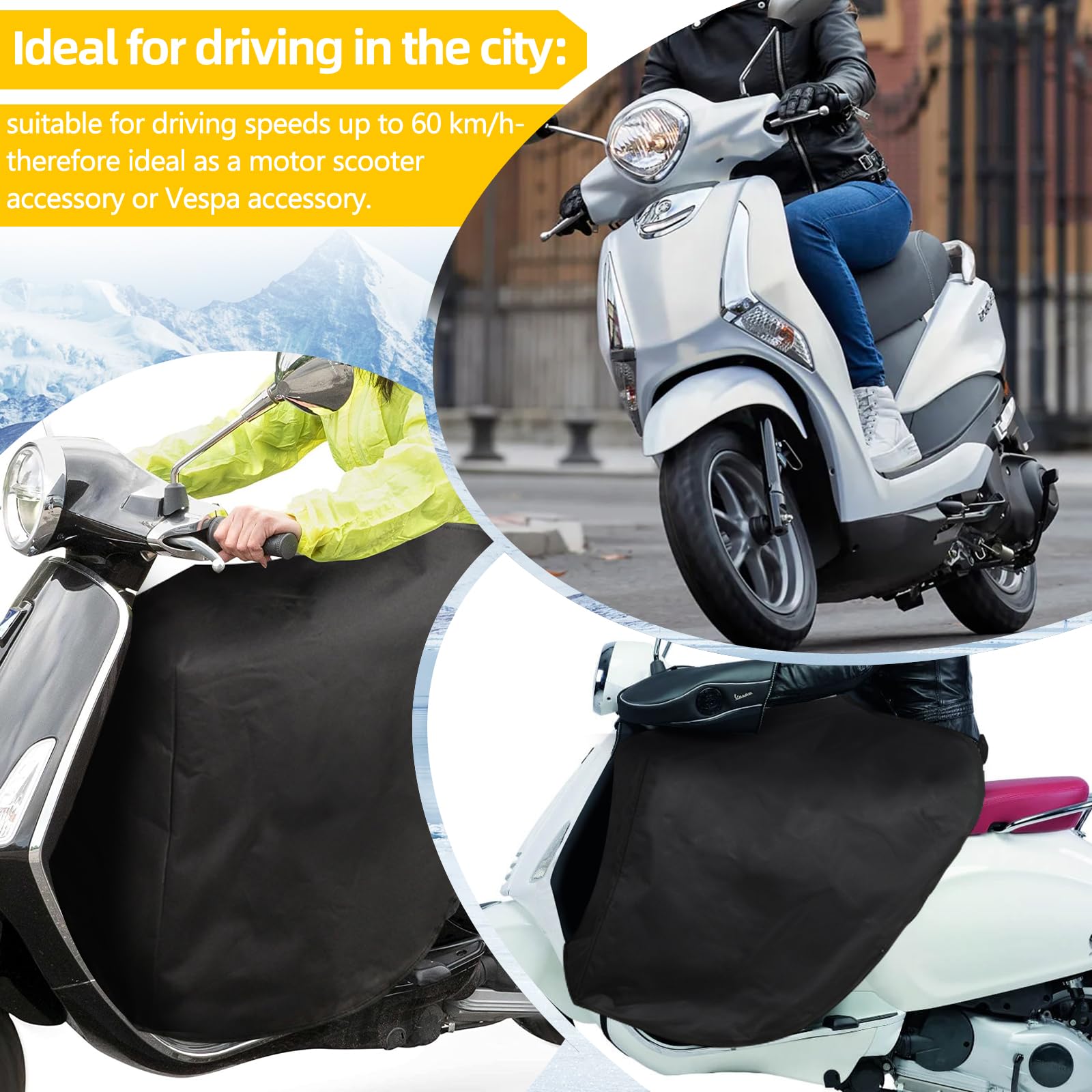 Coprigambe Scooter Universale, Coperta Coprigambe per Moto Indossabile, Copri Gambe per Scooter Antivento Antipioggia,Coperta Calda Coprigambe per Moto