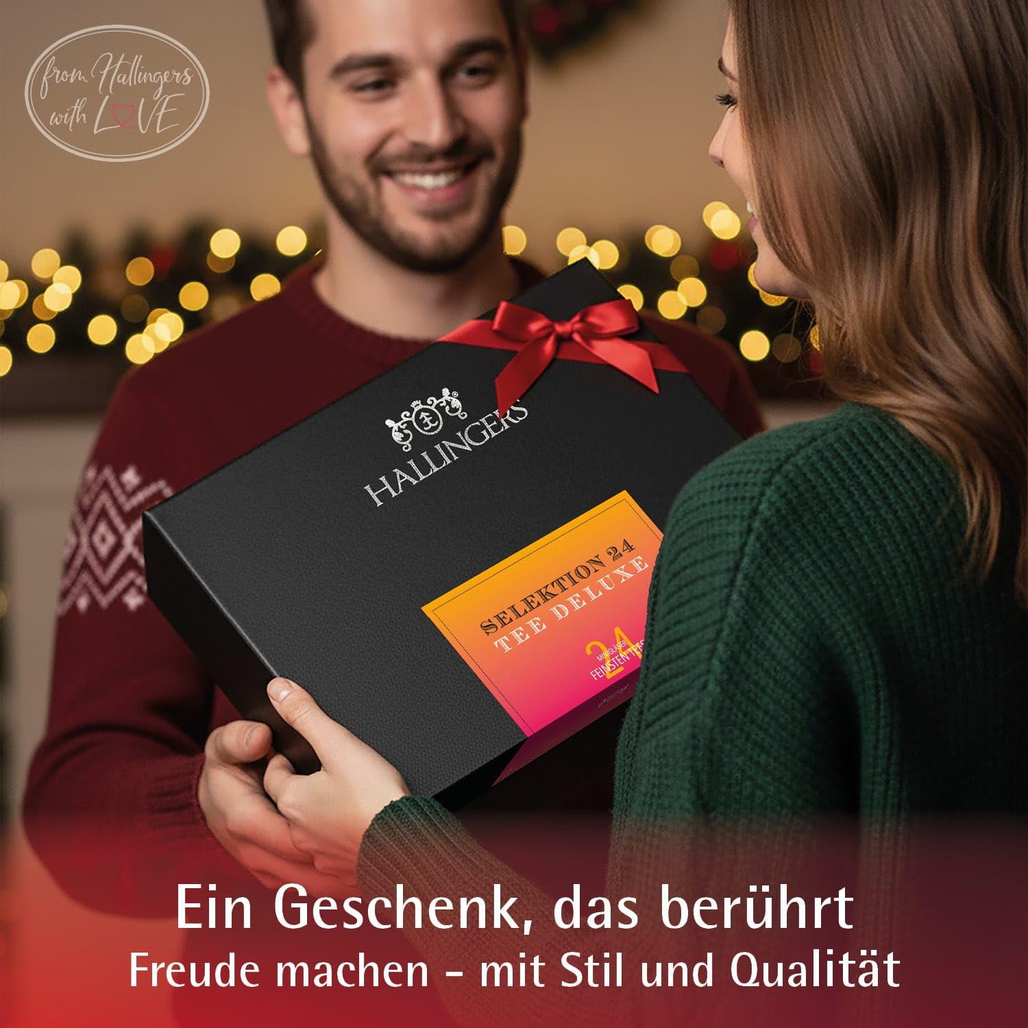 Hallingers Genuss Manufaktur Tee Geschenk-Set - 24 Sorten premium loser Tee Probierset in edler Geschenkbox mit Rezept-Booklet "Tee Deluxe Sele...", Geschenkidee für Frauen Männer