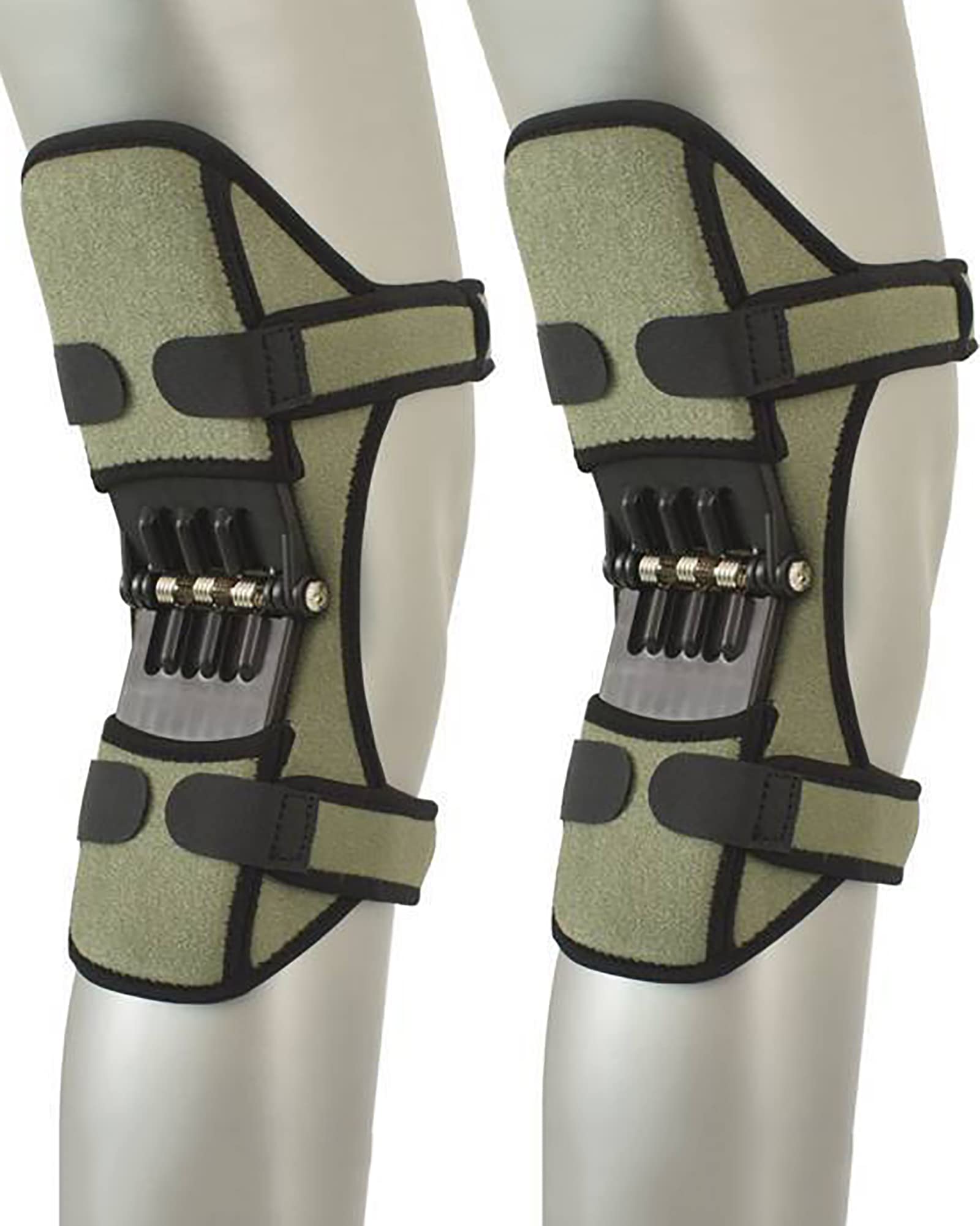 Genérico Rodillera con De Resortes, Transpirable Y Antideslizante, con Correas Ajustables, Que Reduce La Presión En La Rodilla, Ideal para Senderismo Y Trekking