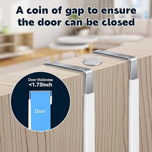 Miniatura 4 de Paquete de 4 ganchos para colgar sobre la puerta, ganchos de 4.96 pulgadas para colgar colgadores de puerta resistentes, ganchos para colgar