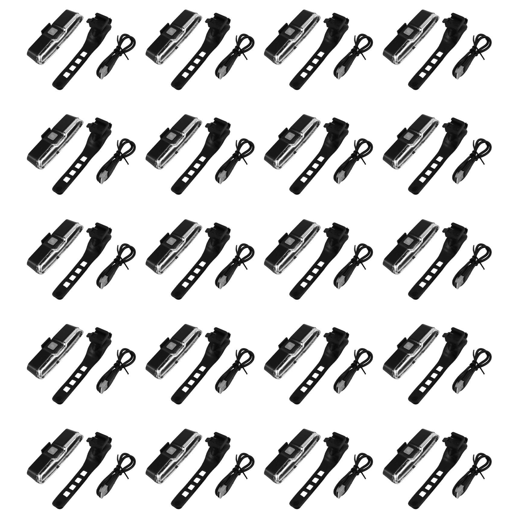 20X Feu Arriere de Velo Rechargeable USB Batterie au Lithium LED Velo Feu Arriere Lampe de Casque de Velo Support de Lampe de Velo Rouge-Blanc-Bleu Couleur de Lampe