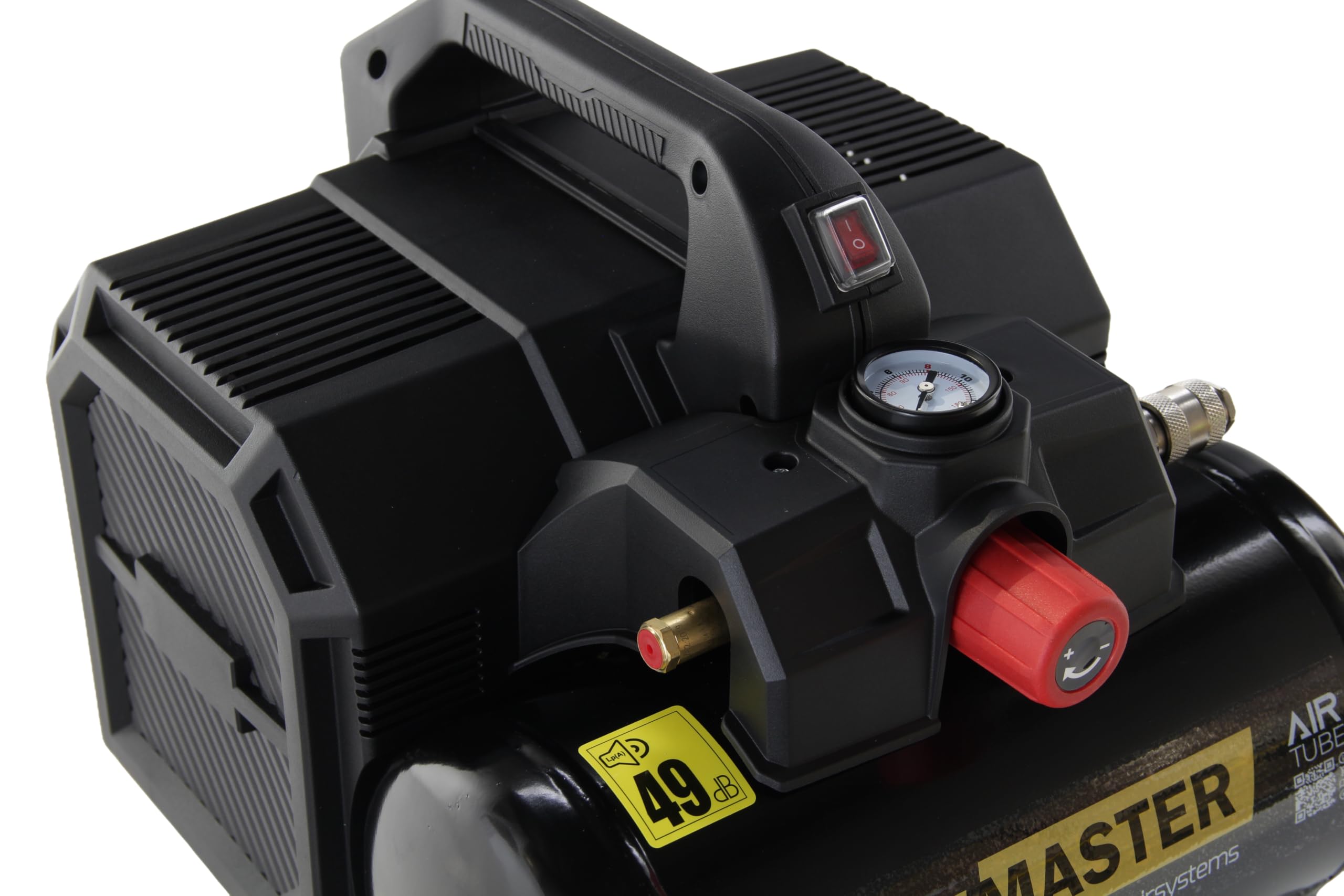 SCHNEIDER CRAFTMASTER, leiser, tragbarer, ölfreier Kompressor, 6-Liter-Tank, maximaler Druck: 8 bar, Leistung: 0,75 PS, Geräuschpegel: 49 dB LwA