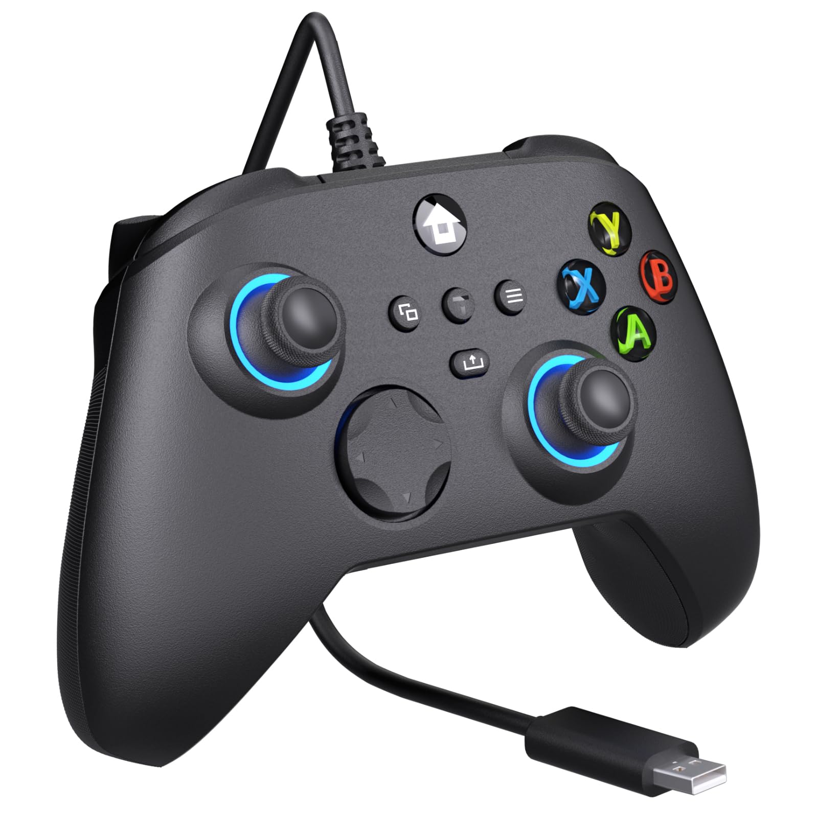 YUYIU Mando con cable para Xbox One, Gamepad con cable compatible con Xbox Series X, S/Xbox One/PC, controlador de juegos con cable con efecto Hall/disparador, luz RGB, macro, Turbo, conector de 3.5