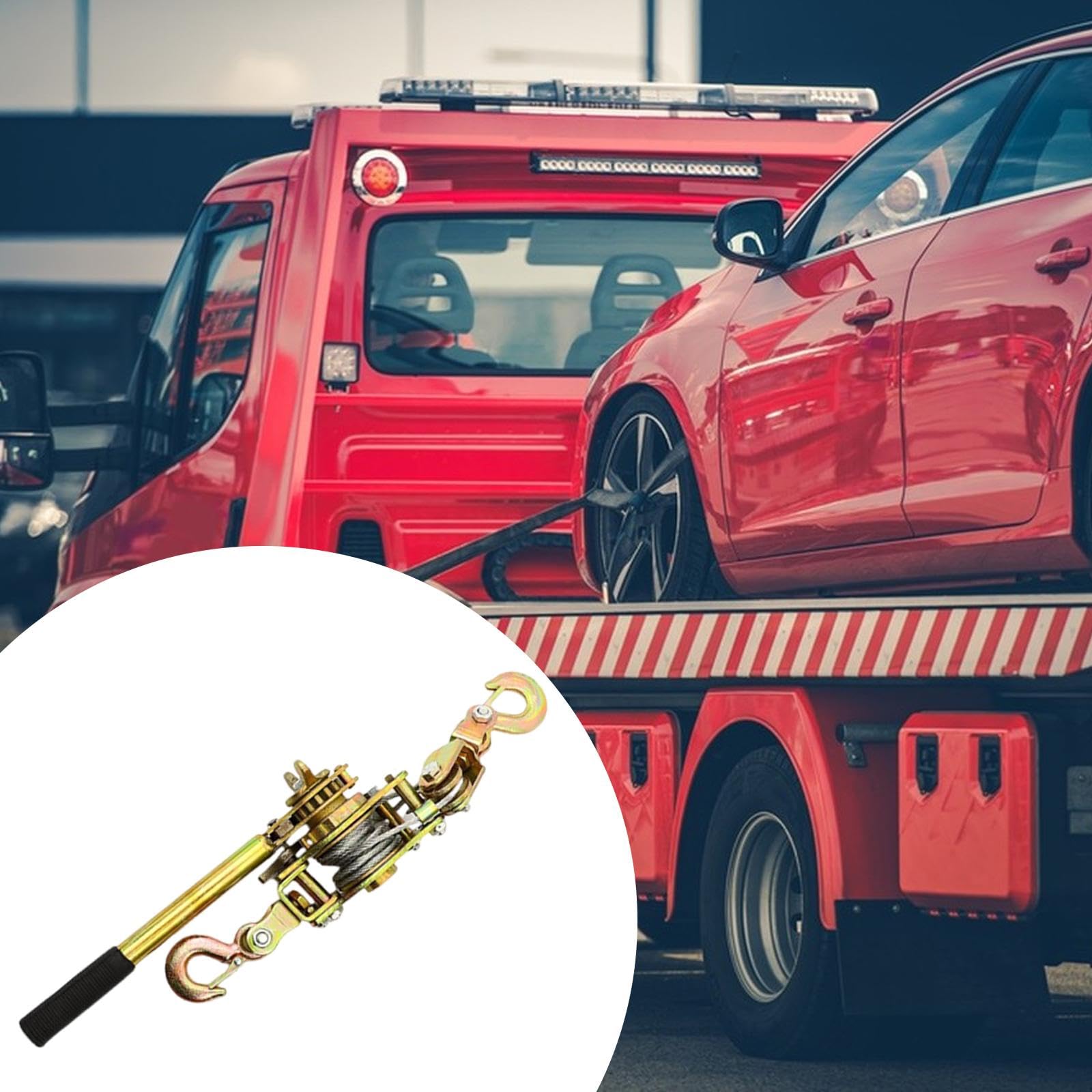 Milageto Cabrestante manual con manivela, herramienta para tirar de cuerda de acero, tensor de cuerda para vallas de camiones, uso automotriz, maquinaria de, 2 Toneladas