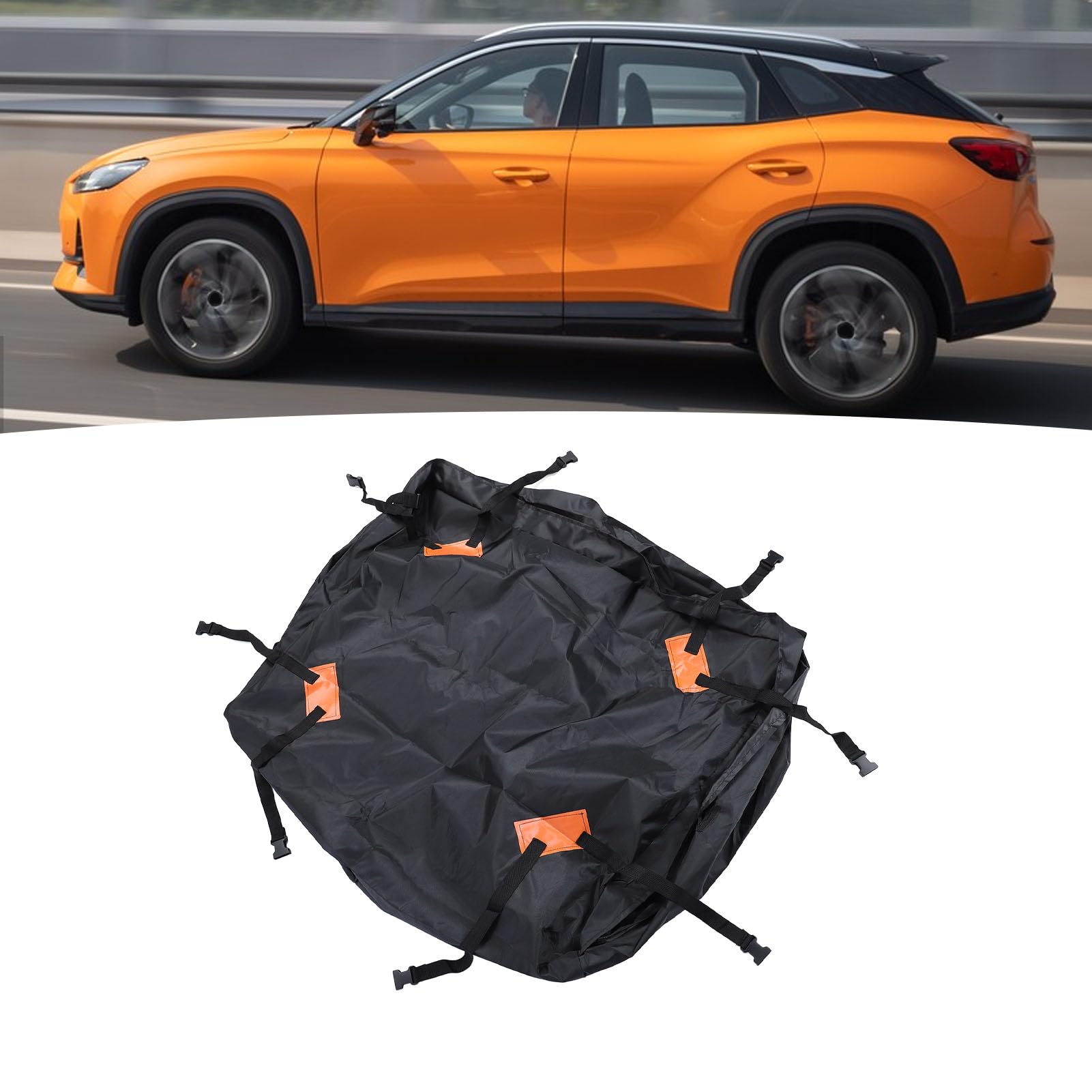 Bolsa Impermeable para el Techo del Coche, Espaciosa Bolsa de Transporte de Carga en la Azotea, Diseño a Prueba de Viento, 44,1x34,3x17,3 Pulgadas para Viajes y Acampadas