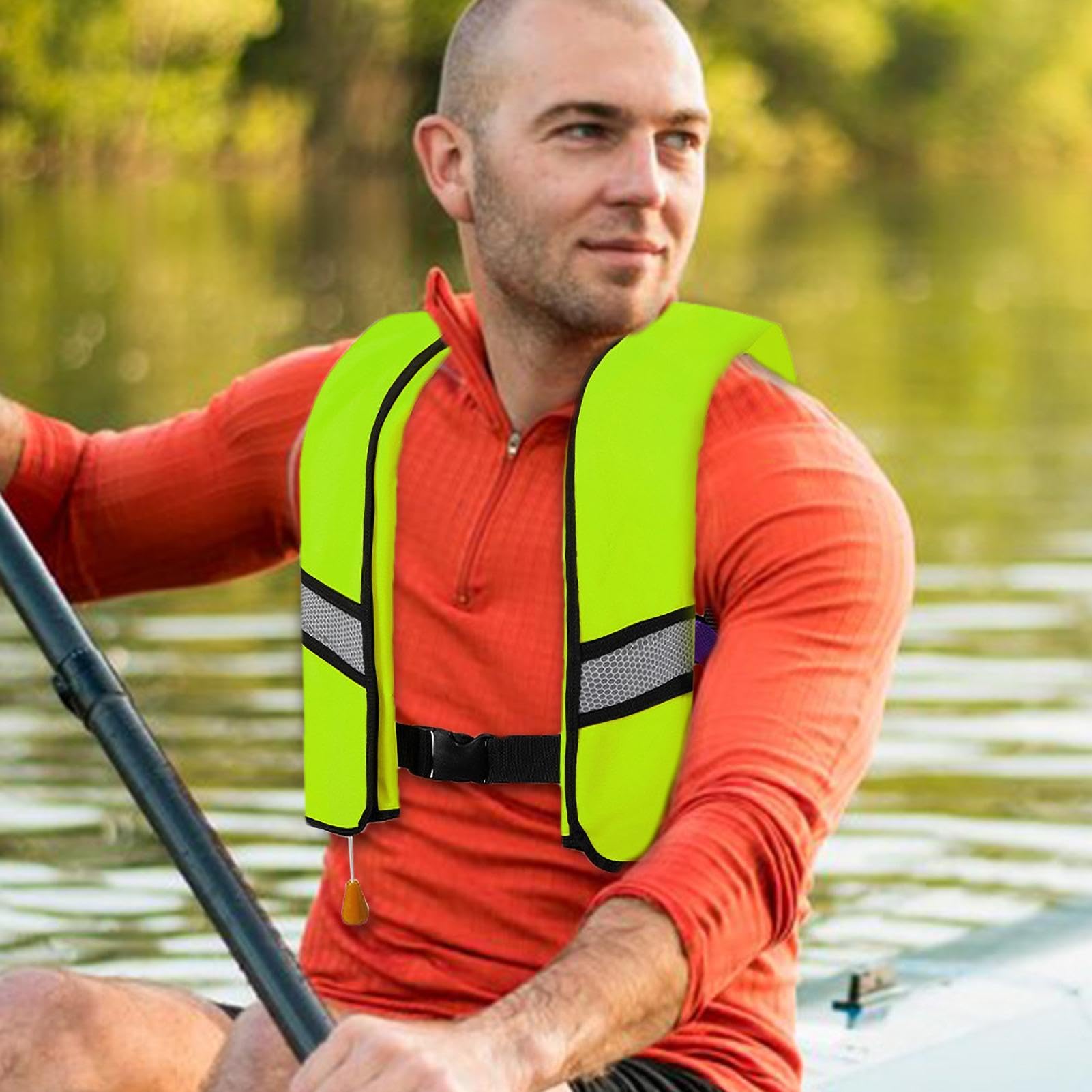Giubbotto Di Salvataggio Da Kayak Galleggiante Personale Gonfiabile | Giubbotti Salvagente Da Pesca Per Adulti Gilet di sicurezza galleggiante unisex, per , kayak e sn