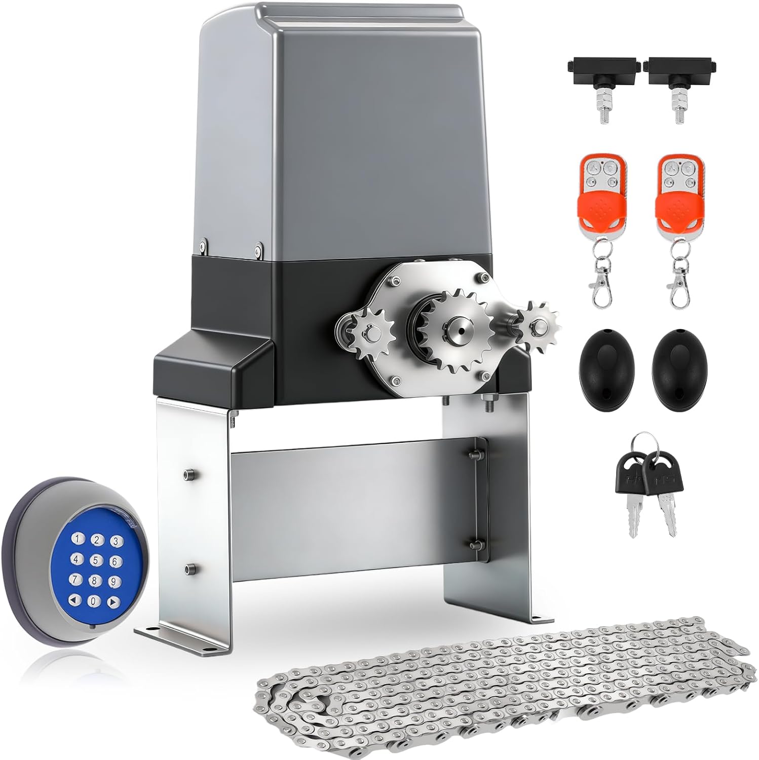 5300lbs Heavy-Duty Automatic Sliding Gate Opener with Chain Drive, 1200W AC Motor, WiFi/App& Keypad& Remote Control, Infrared Safety Sensor- Complete Kit for Driveway Slide Gates Up to 40ft