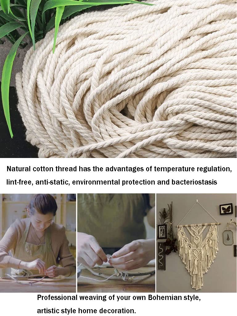Tapices Macramé Tapiz Tejido a Mano de Estilo nórdico con Estante de Tres Capas, decoración de Pared Creativa