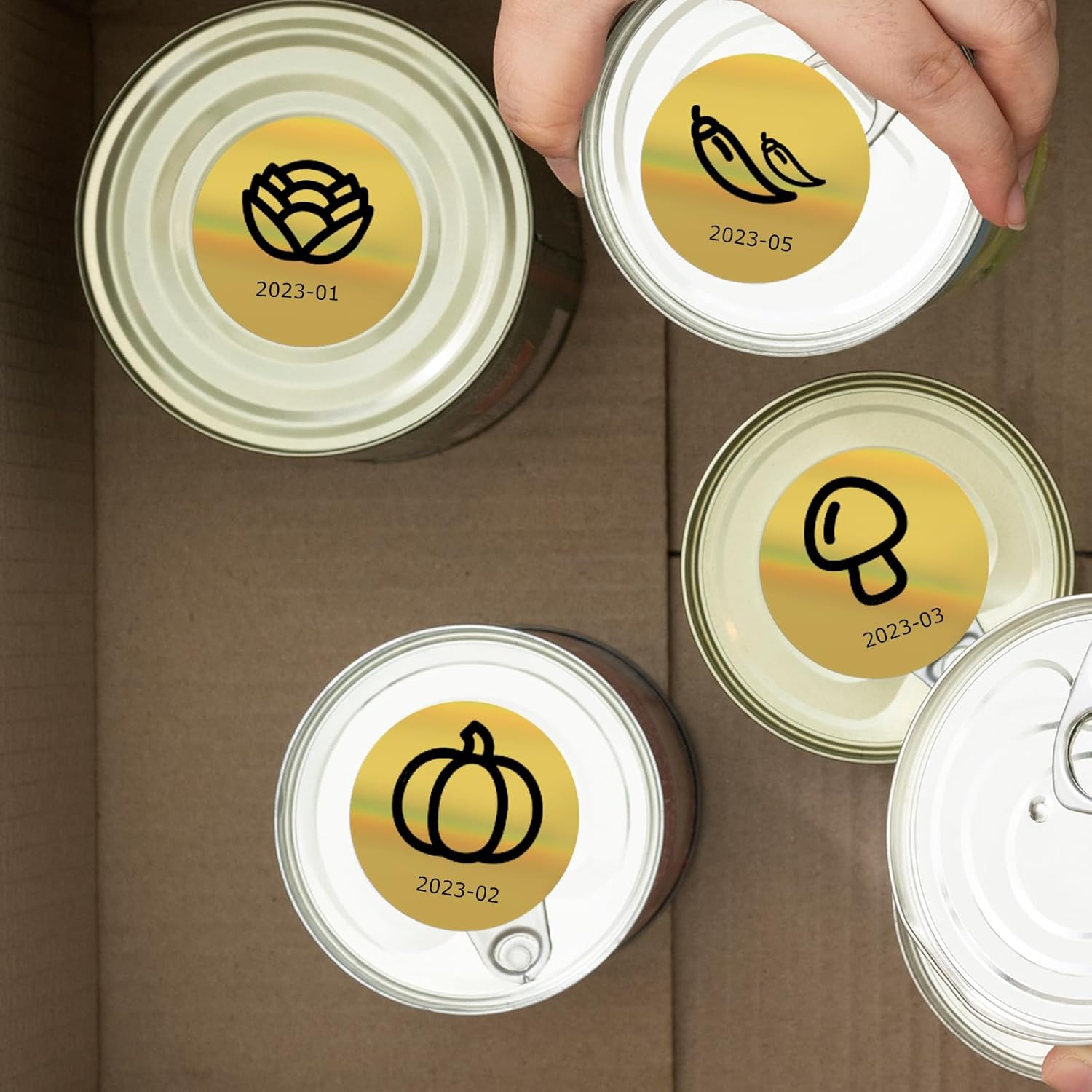 Gold Circle Thermal Labels Vinyl 2 Inch Self-Adhesive Round Glitter Stickers Roll Waterproof Printer Decals Name Tag for QR Code DIY Office Address 200 PCS - Image 4