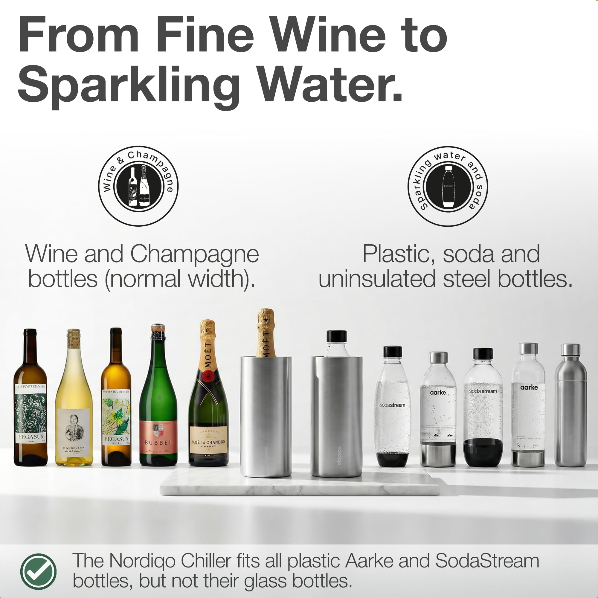 Stainless Steel Wine Chiller - Tall & Slim 9.5" Bottle Cooler — Amazon image 3