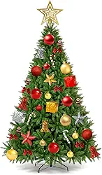 130PCS Enfeites De Natal Para Árvore, Bolas De Natal Grandes,Decoração De Natal, Kit Natalino Bolas De Natal Vermelho/Dourada/Prata,Crie facilmente uma árvore de Natal deslumbrante.