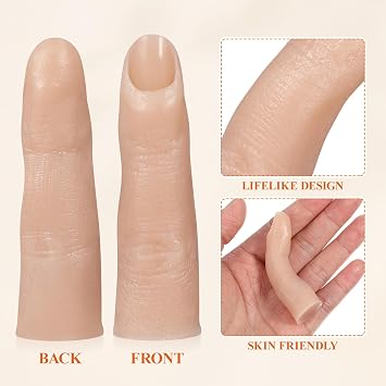 Mipcase manicure Artificial Finger Silicone Fake Finger artificial Bendable Nail piece human body Acrylic Silicone Nail Art Finger prosthetic hand mannequin props nail Model