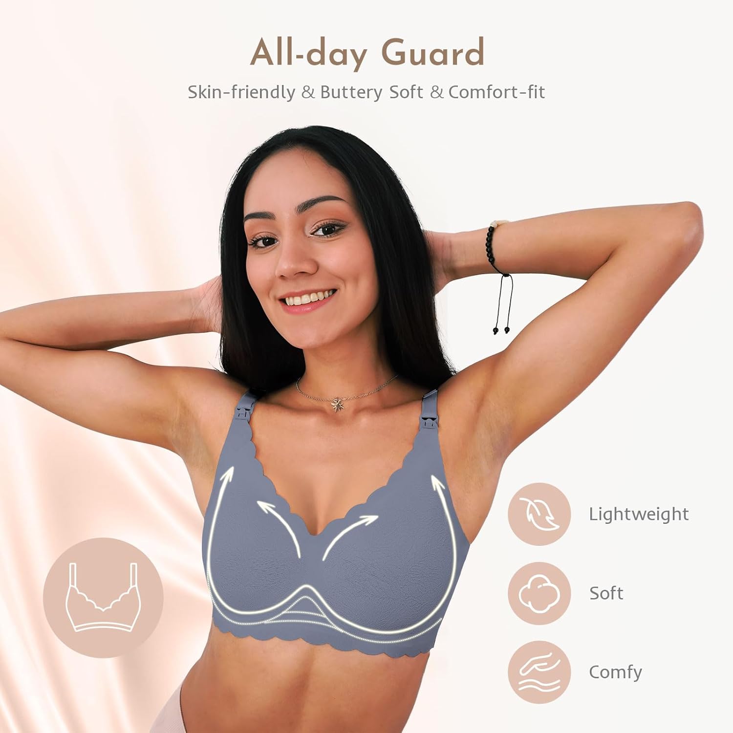 Nursing Bras for Breastfeeding, Seamless Ultra Comfort Maternity Bra, Natural Shape Pregnancy Bras for Women - Image 3