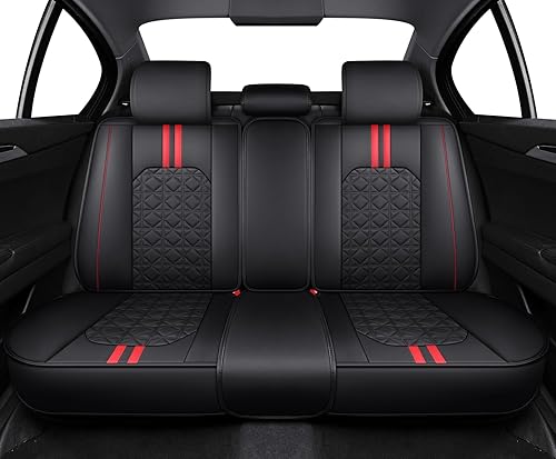 Miniatura 4 de YIERTAI Fundas de asiento de automóvil, impermeables, de piel sintética, ajuste universal para la mayoría de automóviles, sedanes, SUV, camiones,
