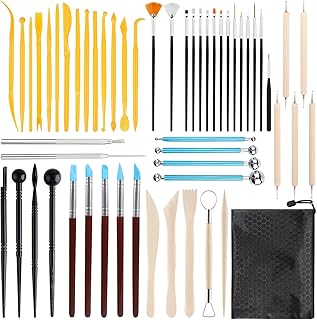 CIRULLI Ensemble d'outils de modélisation de 55 pièces pour la maison, outils de sculpture,Outils d'argile et accessoires d'artisanat,peinture et artisanat pour les artistes et les amateurs de