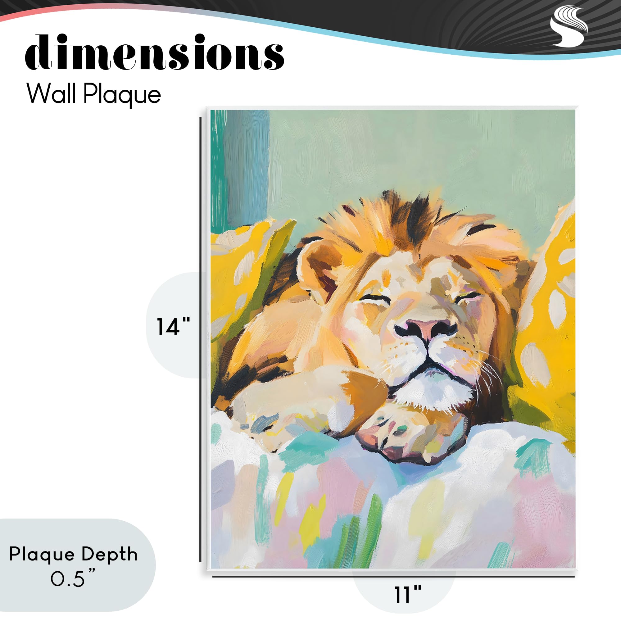 Wandschild "Sleeping Lion Nursery Serenity", 27,9 x 35,6 cm, montierter