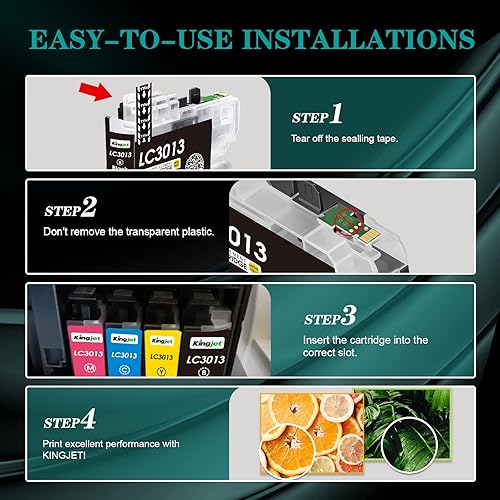 Miniatura 7 de Kingjet Compatible con cartuchos de tinta Brother LC3013, repuesto negro para impresoras Brother LC3013 LC3011 LC 3013 LC 3011 Uso con impresoras