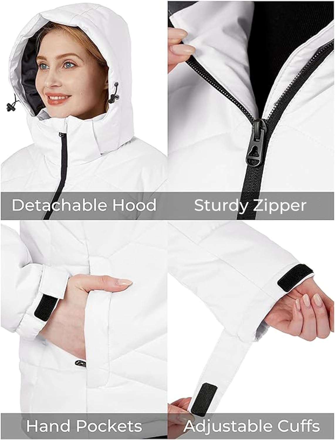 Skieer Women's Waterproof Ski Jacket Warm Snow Winter Coat Mountain Windproof Hooded Raincoat - Image 6