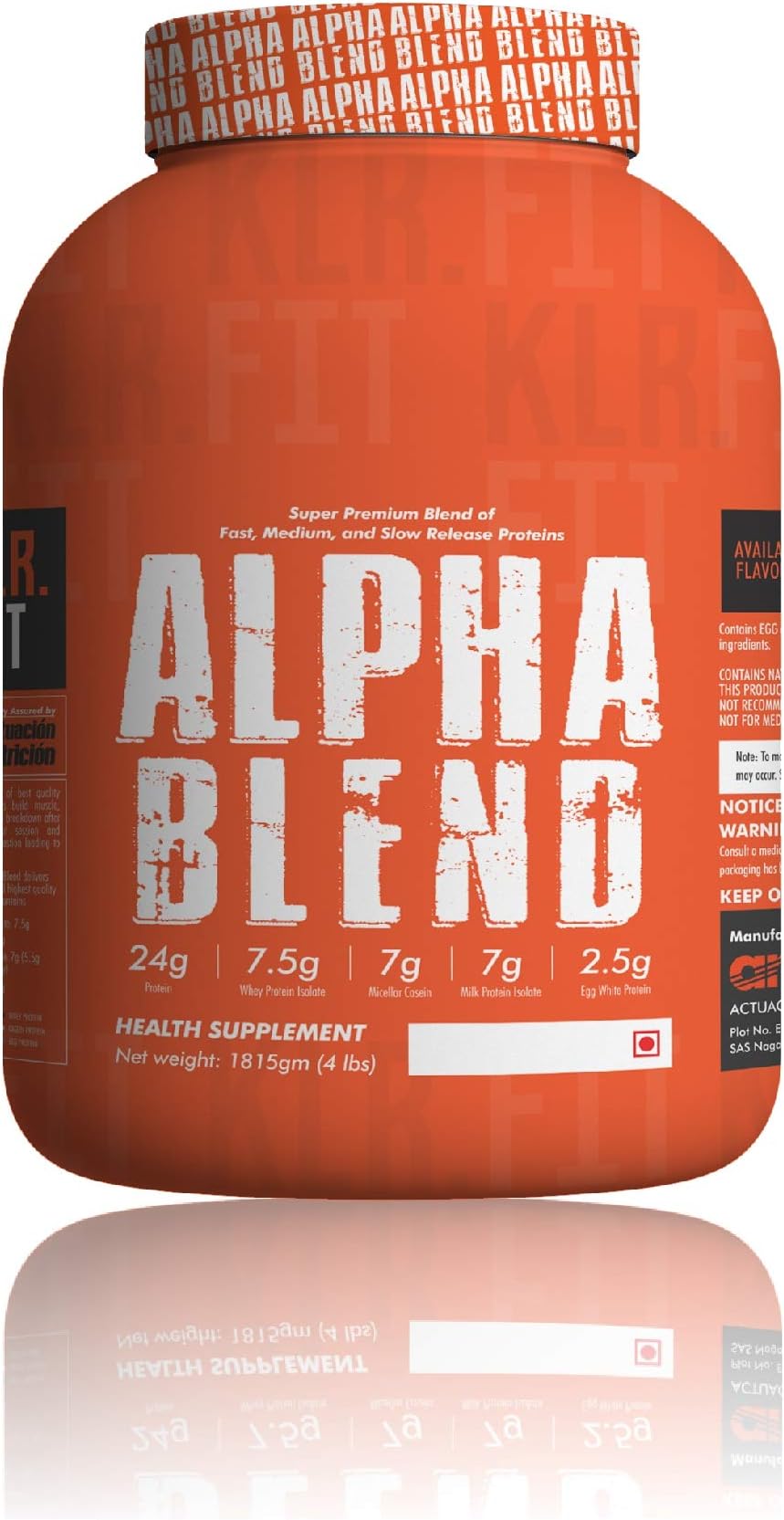 Klr.Fit's Alpha Blend Supplement with all Essential Amino Acids and BCCAs - Muscle Building Protein Blend - Boosts Absorption of Nutrients Helps Muscle Fatigue - 4 Lbs (2Kg) (Chocolate)