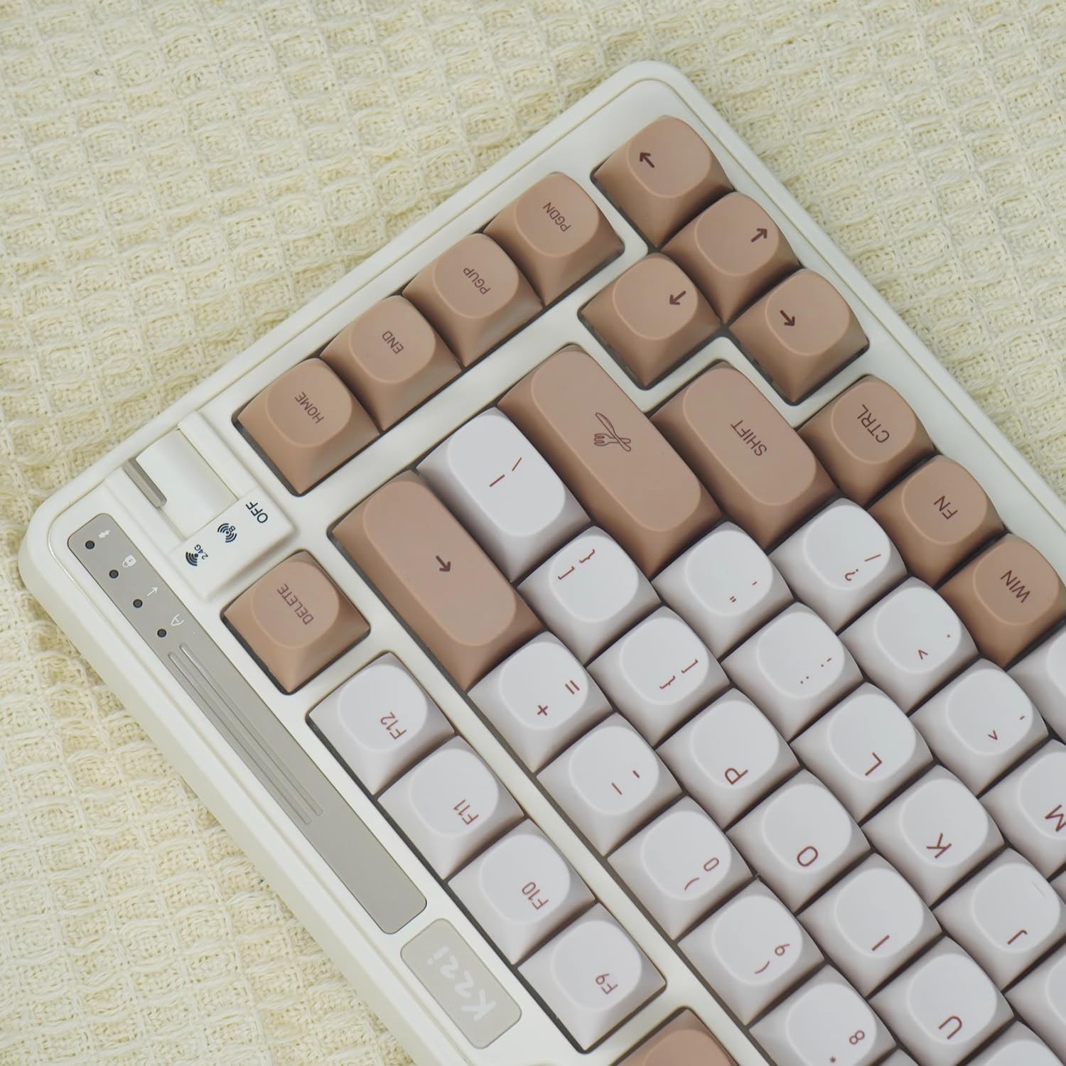 119 touches PBT Dye Sub Moa Profile Keycaps compatibles avec 60 % 65 % 95 % Cherry MX Switch, clavier mécanique (marron)