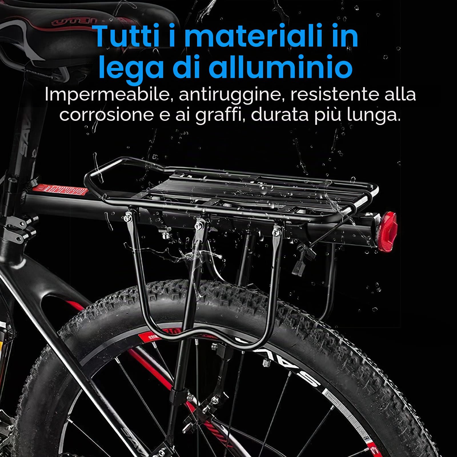 SPGOOD Portapacchi Bici Posteriore,Rapido Sgancio Regolabile Portapacchi Bici con Riflettore Rack Reggisella per Mountain Portabagagli Cargo