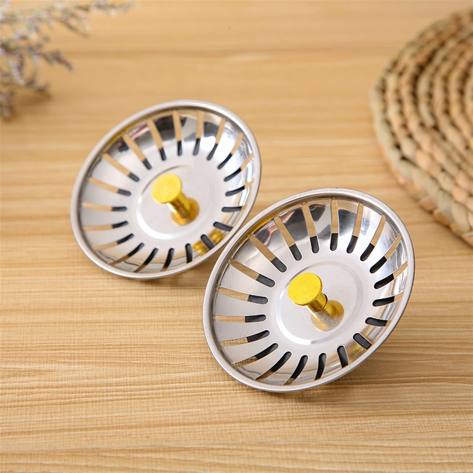 Trjgtas Drenaje Hogar Fregadero de Acero Inoxidable Tapón de Desagüe Desagües para el Cabello Desagüe del Piso del baño Cocina Colador Antiobstrucción Accesorios Enchufe