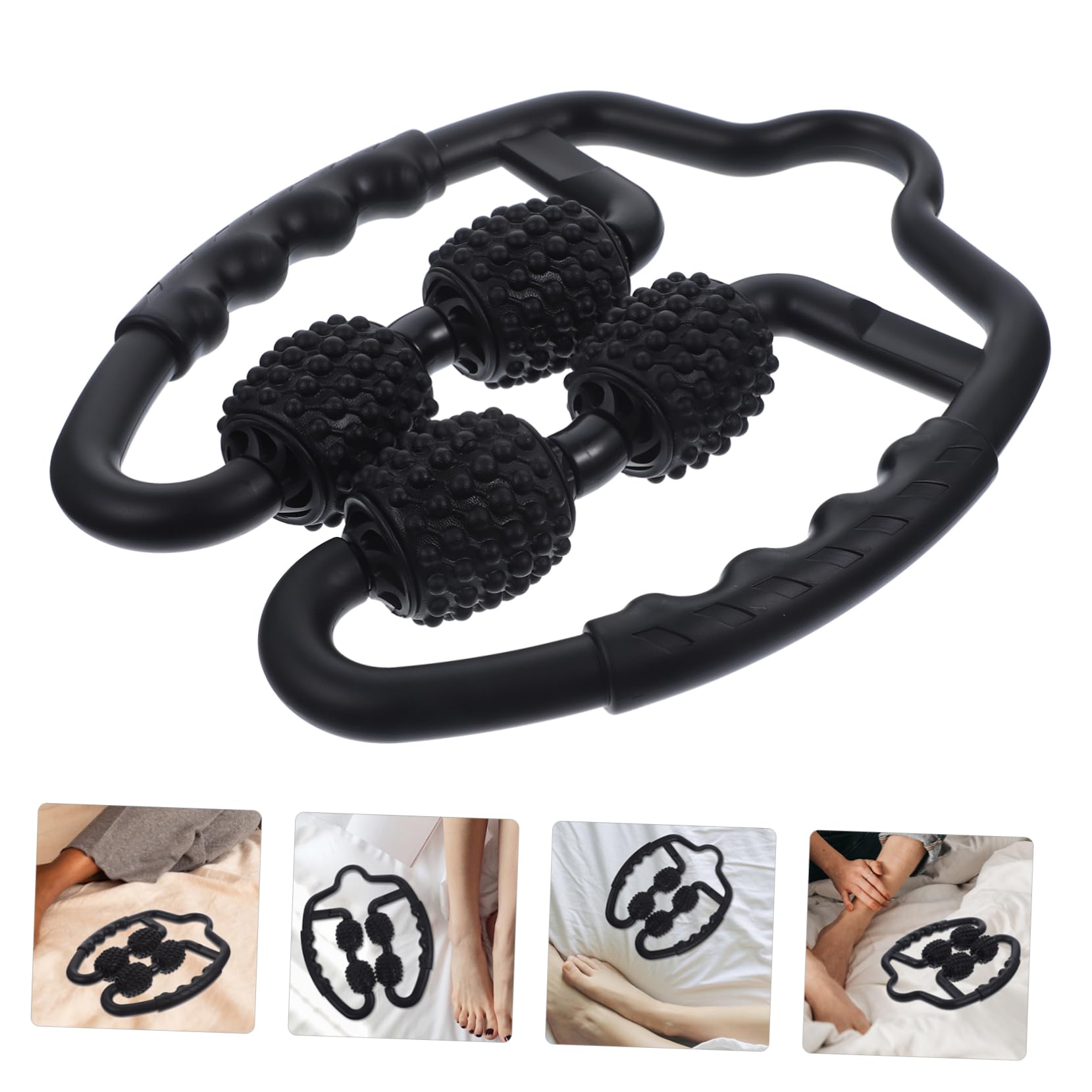 Rullo Massaggio Muscolare Nero in Pp Eva per Gambe e Braccia | 1 Pezzo, Bastone da Automassaggio Manuale, Effetto Massaggio per Uso Familiare e Individuale
