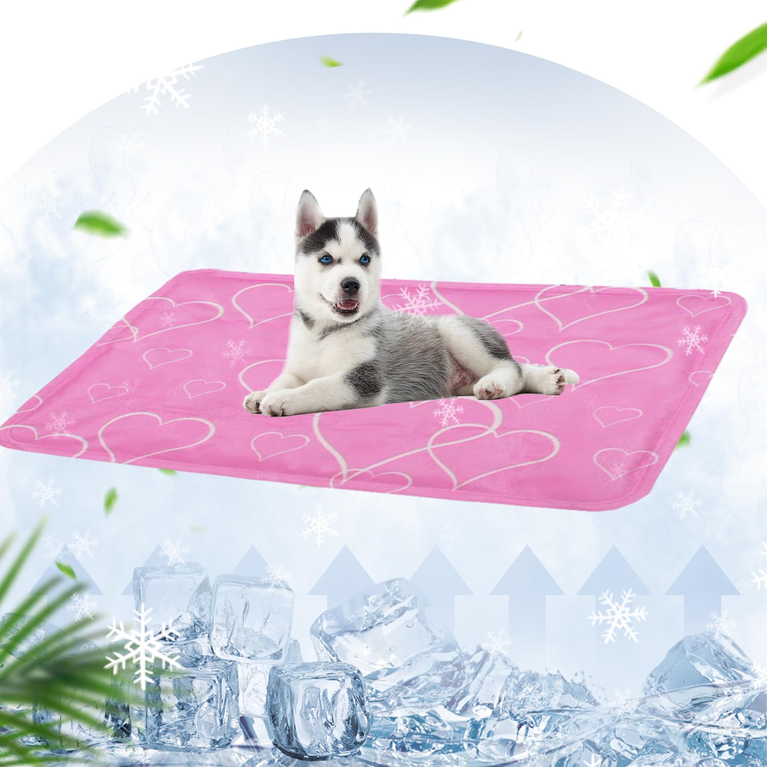 FFTANXS Cama Refrescante Perro,Manta Refrescante Perro,Manta Fria para Perros,40 X 50 cm Alfombra Refrescante Perro,Cama Fria para Perros Ideal para Perro Gato Mascotas Animales en Verano(Rosa)