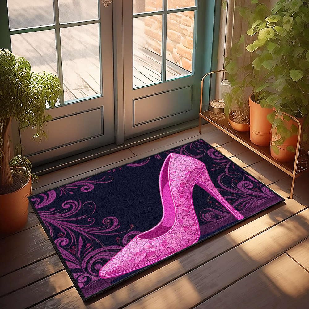 Tapis rétro rose pailleté pour décorer une chambre d'adolescent