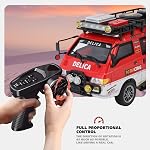 RC Voiture, 1:24 Échelle Delica Van Car, 2,4 GHz 6 KM/H Voiture à télécommande, 2WD Hors route Trcuk avec LED Phares, contrôle proportionnel complet, modification de vitesse (rouge)