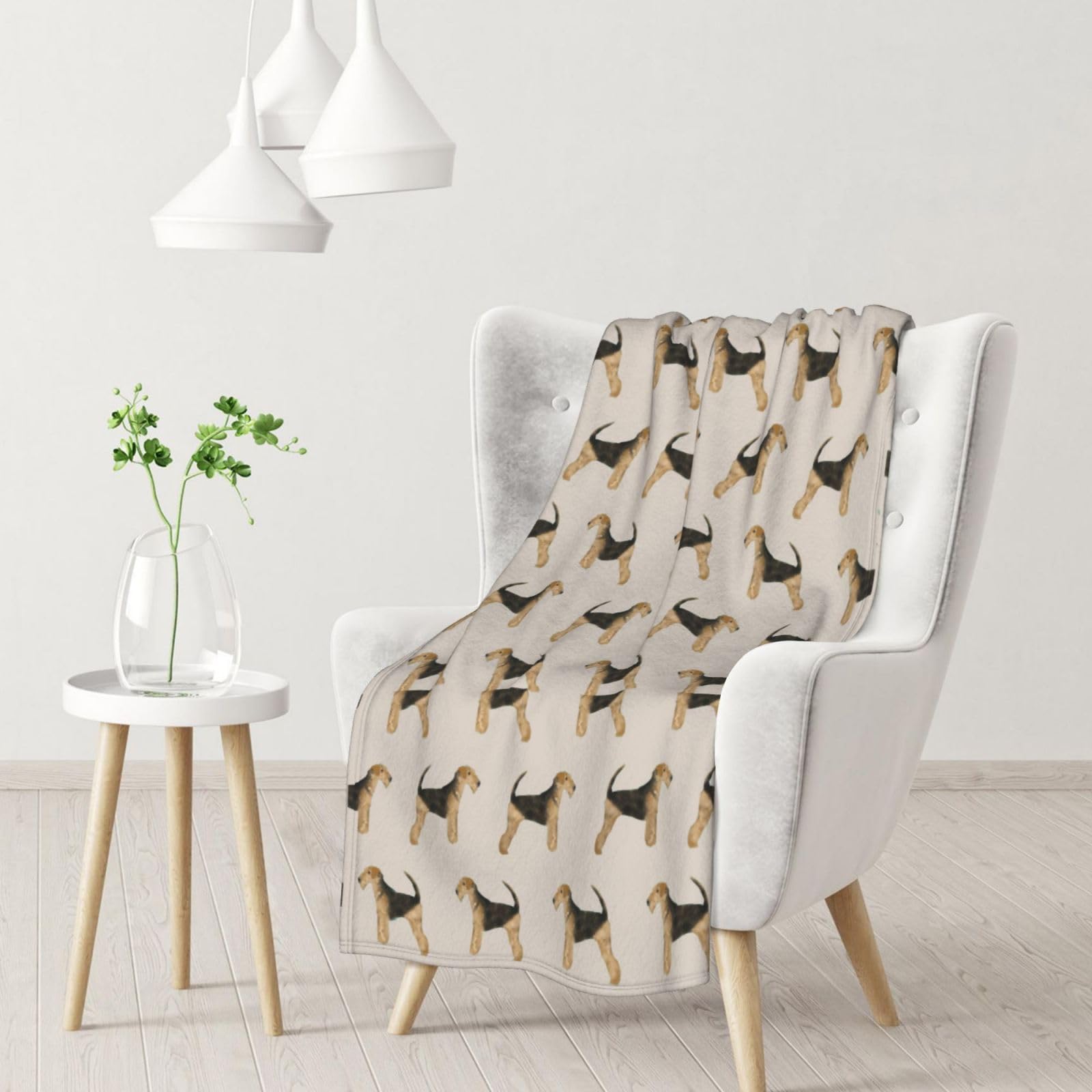 BeNtli Blanket,Warm Flannel Blanket Throw/Blanket Bed Throw for Sofa Office 102X 76 cm,Airedale Terrier Dog