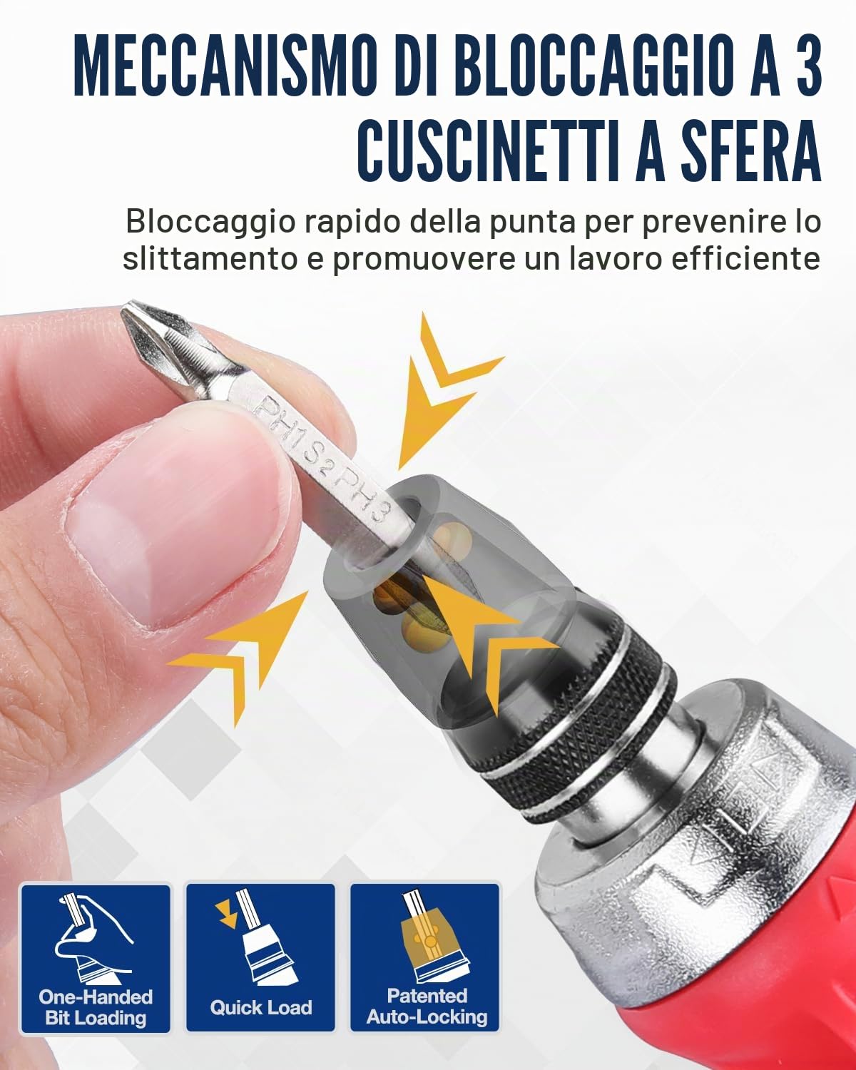 WORKPRO Cacciavite a cricchetto 12 in 1 a più punte tozze, driver a vite corti con meccanismo magnetico, a caricamento rapido, acciaio S2 di alta qualità