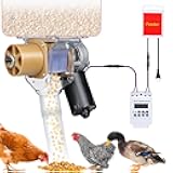 Timed Automatic Chicken Feeder 16 Groups of Timer & Quantitative Poultry Feeders Auto Gravity Food Dispenser Kit for Chicken Rooster Dog Duck Cat Bird Chicken Coop