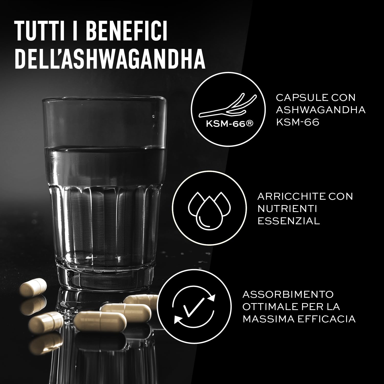 ESN Ashwa +, estratto di radice di Ashwagandha brevettato KSM-66®, 120 capsule, bacca indiana del sonno, con magnesio, vitamina B6 e zinco, vegano - prodotto in Germania
