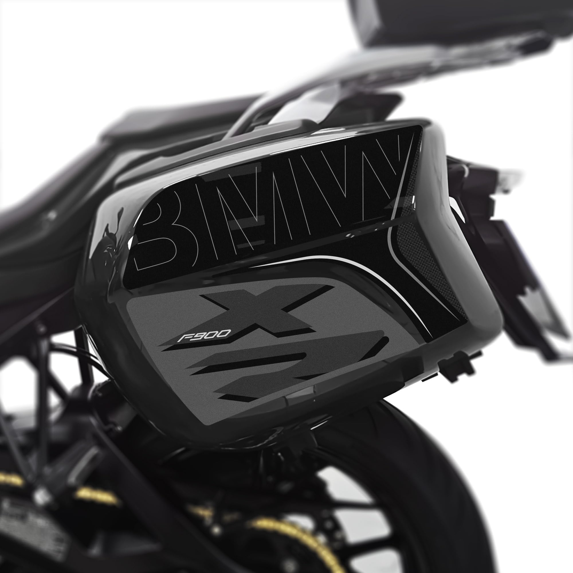 Az Graphishop Aufkleber Valige kompatibel mit BMW F 900 XR Touring Model 2020-2023 Schutz vor Stößen und Kratzern Made in Italy VF900XR-20-23 (Triple Black)